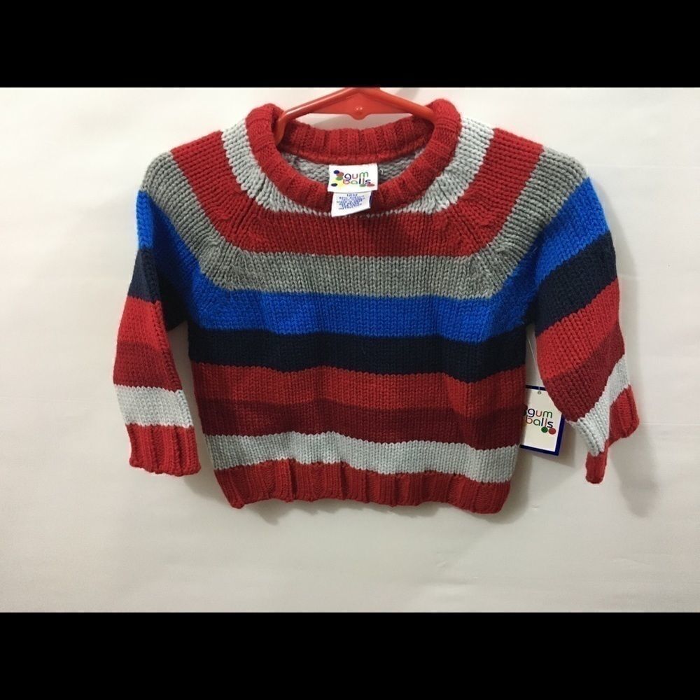 Boys Striped Sweater wide  inches 18 , 24 mo NWT